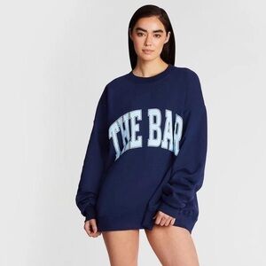 THE BAR Varsity Sweatshirt in Navy/Baby Blue